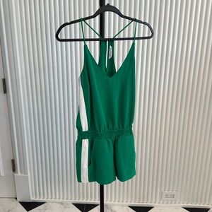 Amanda Uprichard Green and White Mini Romper